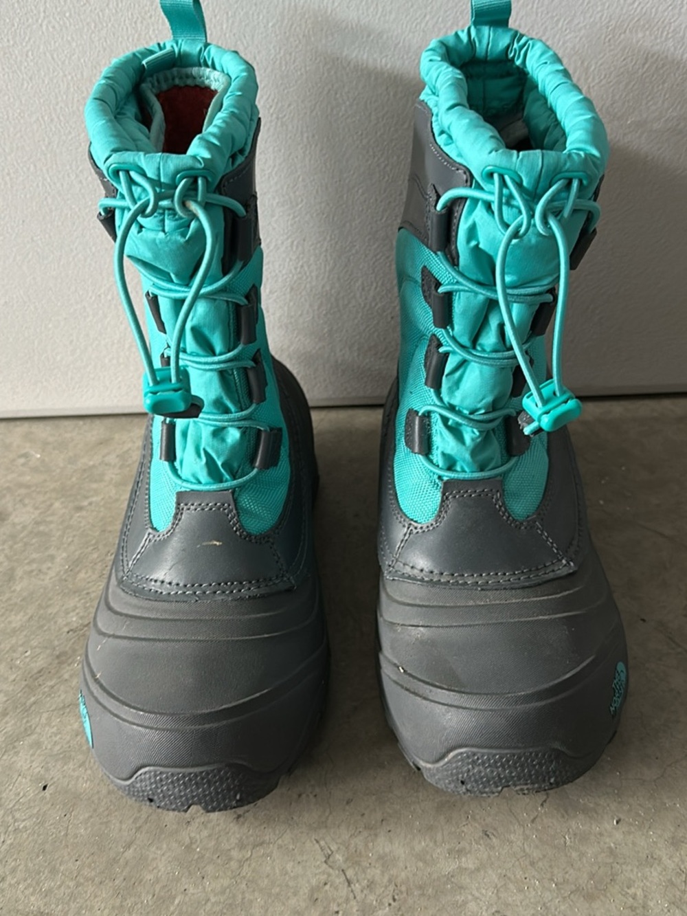 The North Face Teal and Red Insulated Boot Lining